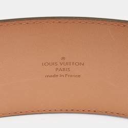 Louis Vuitton Olive Green Vernis Leather LV Initiales Wide Belt 85CM