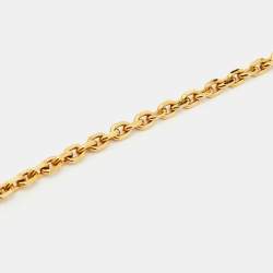 Louis Vuitton Damier Perle Faux Pearl Gold Tone Pendant Necklace