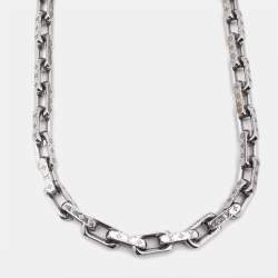 Pre Owned Louis Vuitton Monogram Silver Tone Chain Necklace