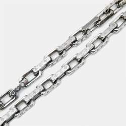 Pre Owned Louis Vuitton Monogram Silver Tone Chain Necklace
