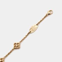 Louis Vuitton Flower Gold Tone Station Bracelet