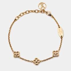 Louis Vuitton Flower Gold Tone Station Bracelet