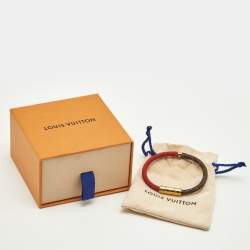 Louis Vuitton  Daily Confidential Bracelet Canvas Leather Gold Tone Bracelet