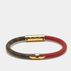 Louis Vuitton  Daily Confidential Bracelet Canvas Leather Gold Tone Bracelet