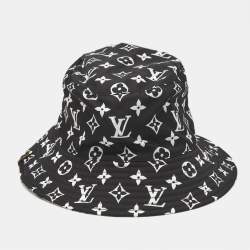 Louis Vuitton Black/White Monogram Synthetic Bucket Hat M