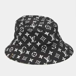 Louis Vuitton Black/White Monogram Synthetic Bucket Hat M