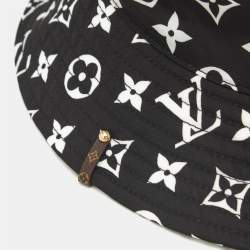 Louis Vuitton Black/White Monogram Synthetic Bucket Hat M