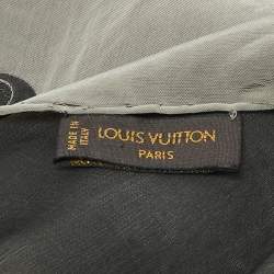 Louis Vuitton Black/Cream Monogram Silk Blend Stole