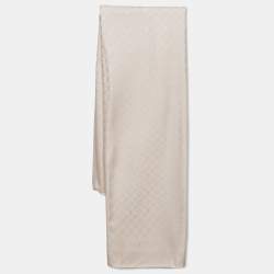 Louis Vuitton Creme Monogram Silk & Wool Evermore Shawl 