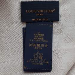 Louis Vuitton Creme Monogram Silk & Wool Evermore Shawl 