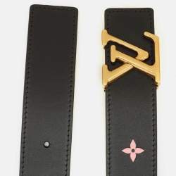 Louis Vuitton Black Leather LV New Wave Belt 80 CM