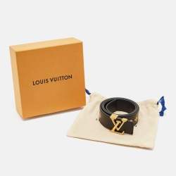 Louis Vuitton Black Leather LV New Wave Belt 80 CM
