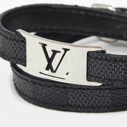 Louis Vuitton Damier Graphite Canvas Silver Tone Wrap Bracelet