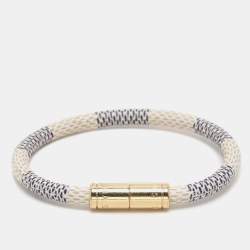 Louis Vuitton Damier Azur Gold Tone Keep It Bracelet