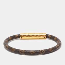 Louis Vuitton Daily Confidential Canvas Monogram Gold Tone Bracelet