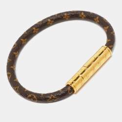 Louis Vuitton Daily Confidential Canvas Monogram Gold Tone Bracelet
