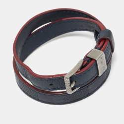 مملوكة مسبقًا سوار لويس فيتون دامييه جلد باللون الفضي دابل تور 19