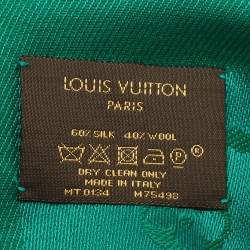 Louis Vuitton Green Silk Blend Monogram Shawl