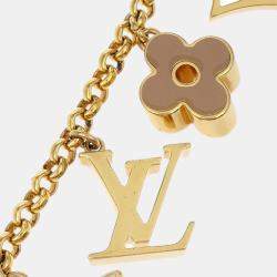 Louis Vuitton Fleur De Monogram Chain Gold Plated Bag Charm