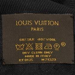 Louis Vuitton Black Silk & Wool Monogram Classique Shawl