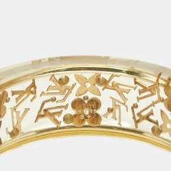 Louis Vuitton Clear Resin Gold Tone Monogram Wide Inclusion Bangle Bracelet