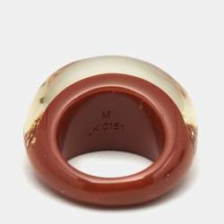Louis Vuitton Monogram Inclusions Crystal Resin Gold Tone Ring Size 54