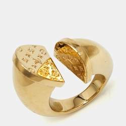 Louis Vuitton Monogram Gold Tone Ring Size 53