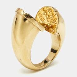 Louis Vuitton Monogram Gold Tone Ring Size 53