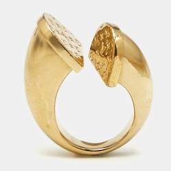 Louis Vuitton Monogram Gold Tone Ring Size 53