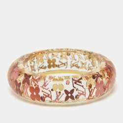 Louis Vuitton  Monogram Inclusion Tangerine Resin Crystals Gold Tone Bracelet 