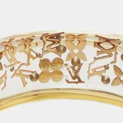 Louis Vuitton  Monogram Inclusion Tangerine Resin Crystals Gold Tone Bracelet 