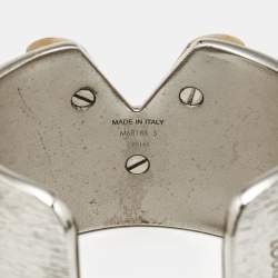 Louis Vuitton Textured Essential V Colorama Two Tone Open Cuff Bracelet S