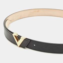 Pre Owned Louis Vuitton Black Epi Leather Essential V Belt 85CM