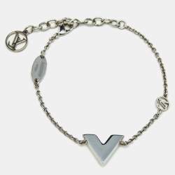 Pre Owned Louis Vuitton  Essential V Silver Tone Bracelet