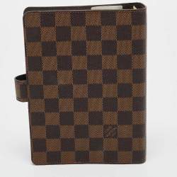 Pre Owned Louis Vuitton Damier Ebene Canvas Medium Ring Agenda Cover