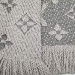 Pre Owned Louis Vuitton Grey Logomania Silk Scarf