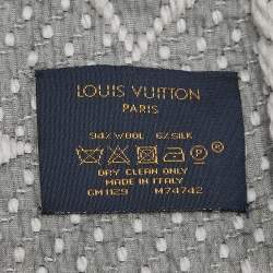 Pre Owned Louis Vuitton Grey Logomania Silk Scarf