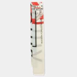 Pre Owned Louis Vuitton Limited Edition White Silk Blend Series 3 Shawl
