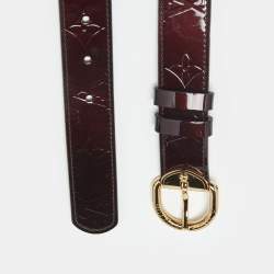Pre Owned Louis Vuitton Amarante Monogram Vernis Buckle Belt 90 CM