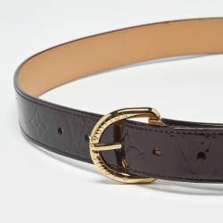 Pre Owned Louis Vuitton Amarante Monogram Vernis Buckle Belt 90 CM