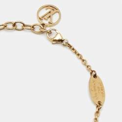 Pre Owned Louis Vuitton Flower Motif Gold Tone Station Bracelet