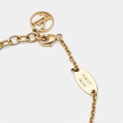 Pre Owned Louis Vuitton Flower Motif Gold Tone Station Bracelet