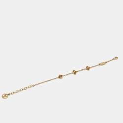 Pre Owned Louis Vuitton Flower Motif Gold Tone Station Bracelet