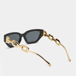 Pre Owned Louis Vuitton Black/Gold Tone Z1473W Metal LV Edge Sunglasses  