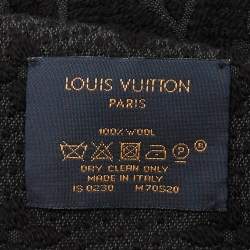 Pre Owned Louis Vuitton Black Gradient Wool Scarf