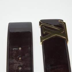 Pre Owned Louis Vuitton Amarante Vernis Leather LV Initiales Waist Belt 75CM