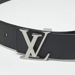 مملوكة مسبقًا حزام لوي فيتون جلد أسود/بني بحروف اولى قابل للعكس 95 سم