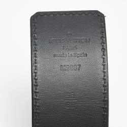 مملوكة مسبقًا حزام لوي فيتون جلد أسود/بني بحروف اولى قابل للعكس 95 سم