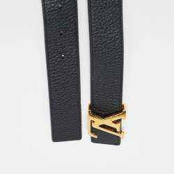 مملوكة مسبقًا Louis Vuitton Black/Brown Leather LV Initiales Reversible Belt 80 CM