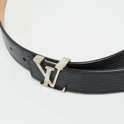 Pre Owned Louis Vuitton Black Epi Leather LV Initiales Belt 100CM